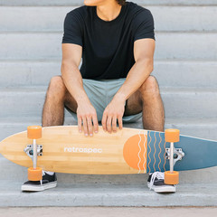 Retrospec Zed Pintail & Cruiser Longboard Adult Skateboard – 44In Bamboo & Canad