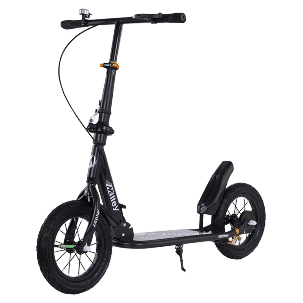 Foldable Commuter Kick Scooter For Adults Teens w/ 12″ Large Air Rubber Tires👍