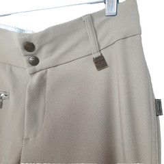 Devon Aire Ribbed Leather Equestrian Riding Breeches Pants Women Size 28 Beige