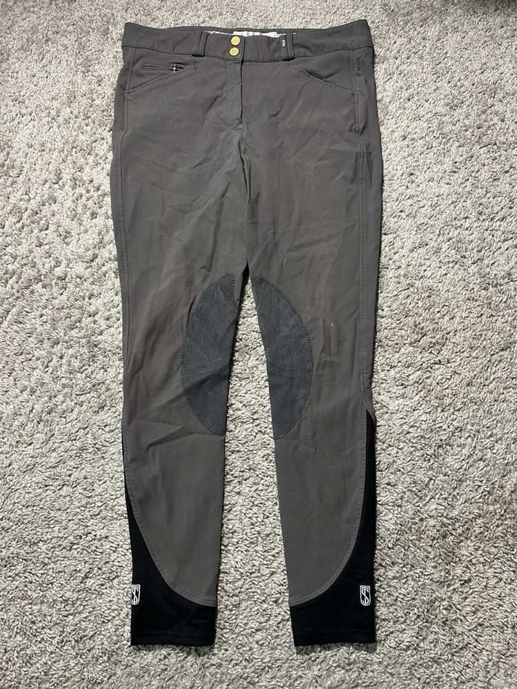 Tredstep Symphony Breeches Grey 32L 34×28 Pockets Stretch