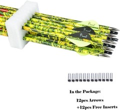 12PCS Camo Carbon Arrows for Hunting Practice