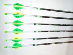 @NEW@ 6 Easton Axis 5mm 200 Carbon Hunting Arrows! Crested & Blazer Vanes