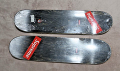 2 Lot Supreme Distorted Box Logo & Orange 3D Logo Graphic Skateboard Deck