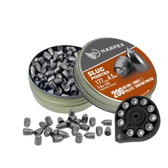 HARPEX Pro 200 Count CYLINDRICAL POINTED SLUG 4.5mm .177 Caliber Airgun Pellets