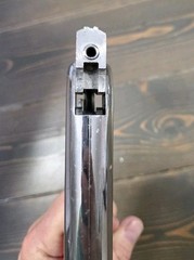 Vintage Mondial Oklahoma Chrome Air Pistol Break Barrel .177cal-Parts or Repair