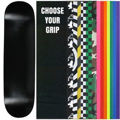 Skateboard Deck Pro 7-Ply Canadian Maple DIP BLACK With Griptape 7.5″ – 8.5″