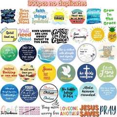 300PCS Inspirational Christian Stickers, Vinyl Waterproof Jesus Bible Verse S…
