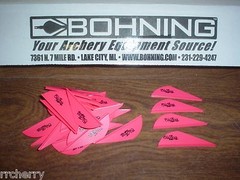 36 Hot Pink Bohning 2″ Blazer Vanes Pack! archery arrow fletching neon red fl.