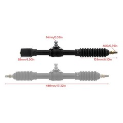 420mm 16.5″ Front Steering + Gear Shaft Rack Pinion Tie Rod End DIY Mower UTV