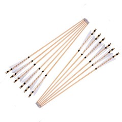 12X 32″ Archery Feather Wooden Arrows Traditional Longbow Recurve Bow Hunting