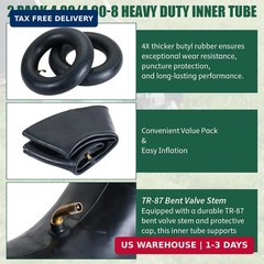 2Pcs 4.80/4.00-8 Inner Tubes with TR-87 Valve Stem, Replacement Tire Tubes for L