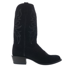 Tony Lama Plano 12″ Suede Round Toe Mens Black Wide Cowboy Western Boots