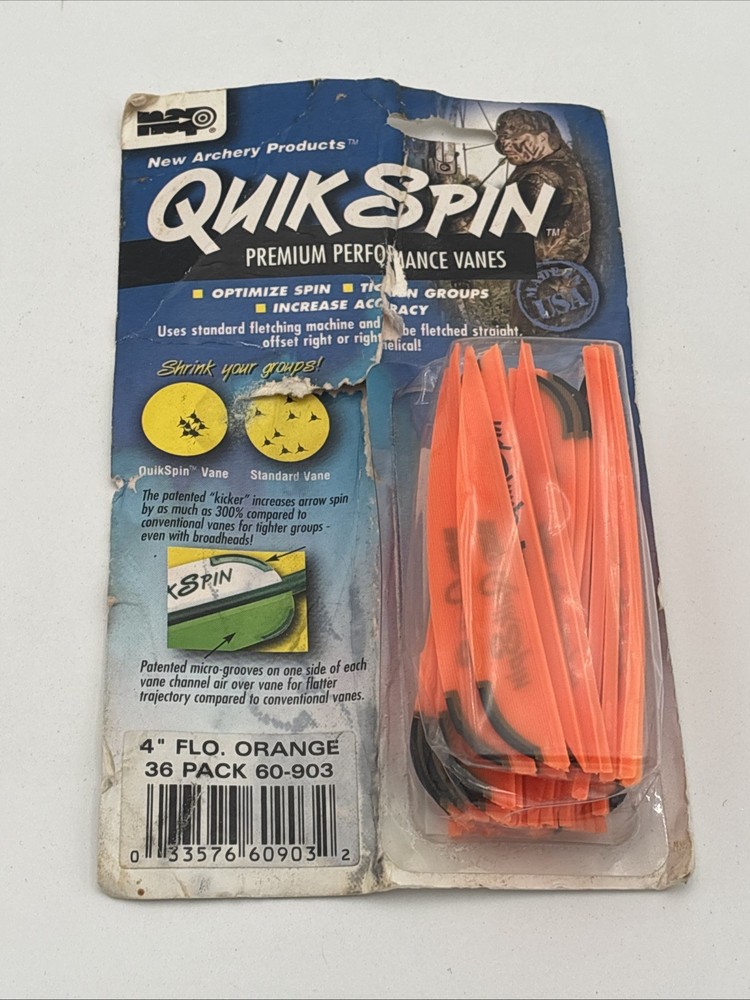 36 Pack NAP Quik Spin 4″ Premium Performance Arrow Vanes: Orange