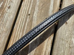NEW High Quality Black Leather SILVER GLITTER Dressage Browband – F/S – 15.5″ L