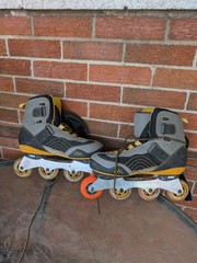 Men’s Ultra Wheels Roller Blades, Sz 11 Gray/yellow