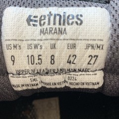 Etnies Marana Men’s Skateboarding Shoes Black/Gum US Size 9 Medium (D)