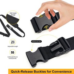Adjustable Scooter Carry Strap with Quick-Release Plastic large size, black