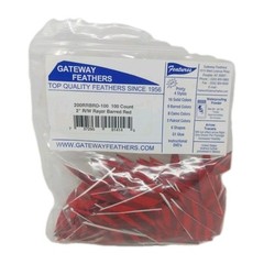 100 Pack Gateway Feathers 2″ Right Wing: Rayzr Faux Barred Red 200RRBRD-100