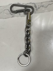 EDC Titanium Short Front Pocket Fat Link Wallet Chain, Keychain 8-3/8”