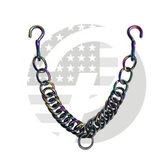 Rainbow Western English Bit,Curb Chain Stainless Steel Double Link with Hooks