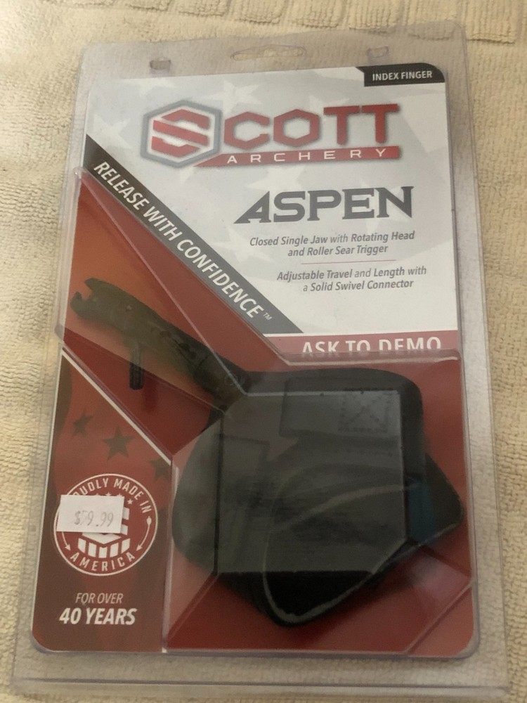New Scott Archery Aspen Index Finger Bow Release 3016BS-BK