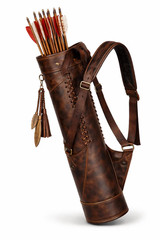 Handmade Leather Archery Back Quiver – Adjustable Strap Hunting Arrow Holder