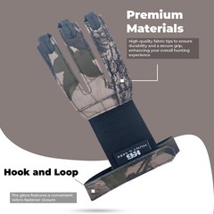 Hunt & Seek Camo Three Finger Fabric Archery Glove Finger Tab Accessories