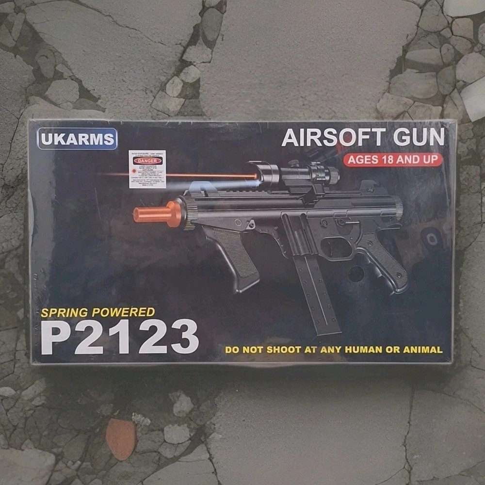 UKARMS AIRSOFT GUN P2123 w/ Rail Mount Laser & BBs BRAND NEW IN BOX !!