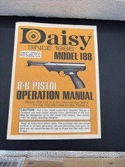 Vintage Daisy model 188 BB Pistol W/ Original Box And Manual Extra BB’s