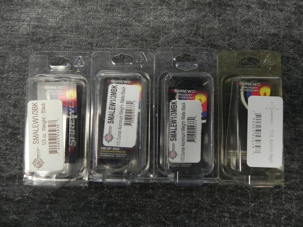 Shrewd 1/3 oz. Stabilizer Weights (2 Gloss/2 Matte Black) 4 Total