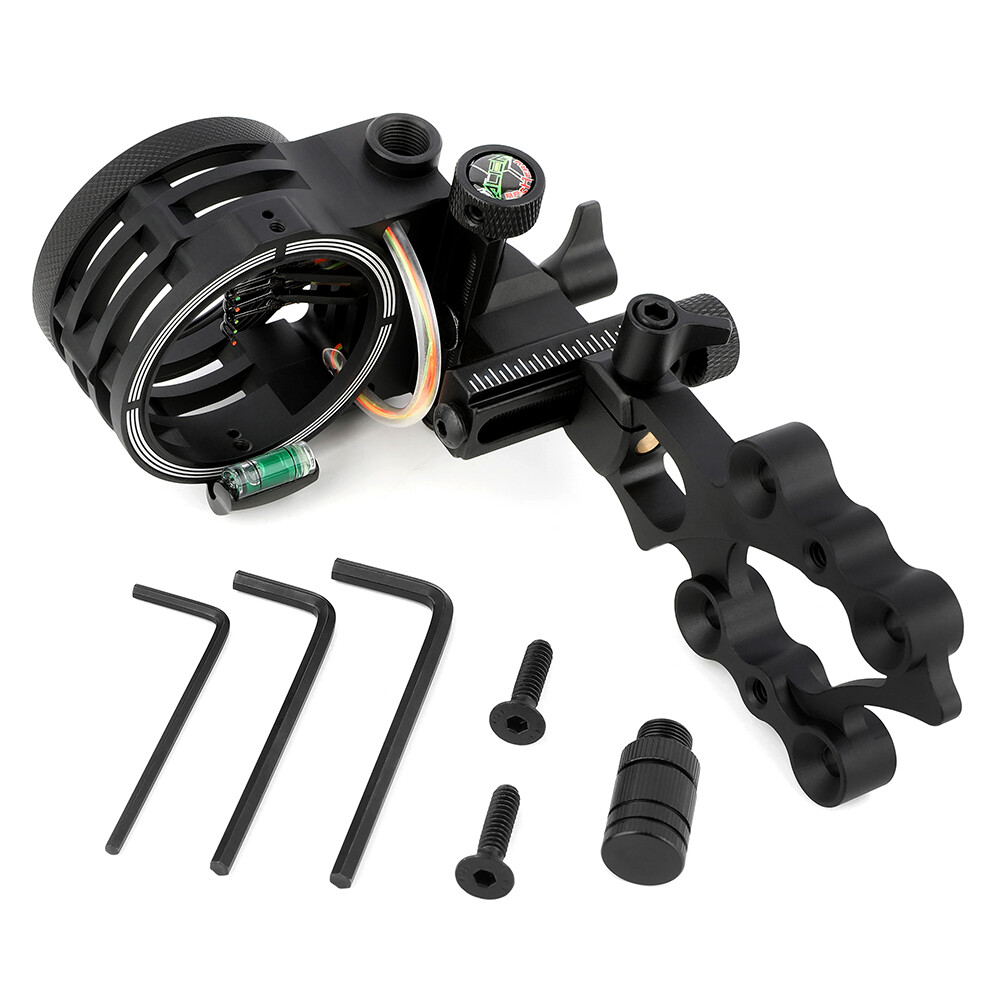 Compound Bow Sight 5 Pin Micro Adjustable 4X 6X 8X Lens Archery Hunting RH LH