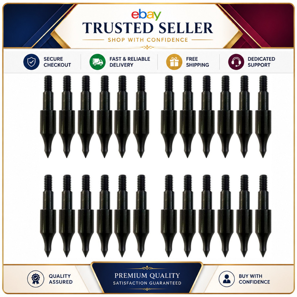 24 Pcs Steel 100 Grain Archery Arrow Field Points Field Tips Practice Target…