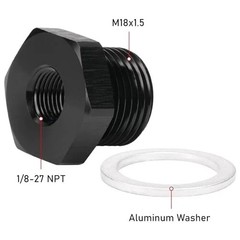 M18x1.5 Male Metric to 1/8 NPT Female Oil M18X1.5 to 1/8 NPT Female Black