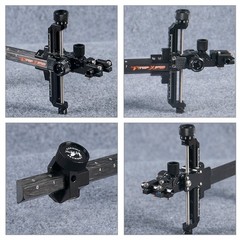 Compound Bow Sight 9″ Carbon Bar 0.019″ Fiber 2x 4x 6x 8x Lens Competition RH LH