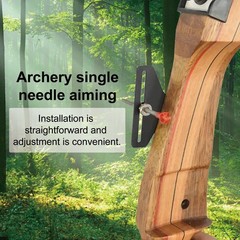 Full Metal Needle Recurve Bow Sight, Single Pin Aiming Tool for Beginners