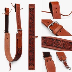 Horse Western Leather Tooled Back Rear Cinch Flank Girth w/ Off Billets 9762A
