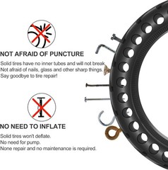 2PCS Electric Scooter Solid Tire 8.5×2 Tubeless Gotrax Hiboy S2 for Xiaomi M365