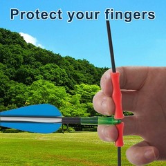 KURUGEILI 4 Sets Bow String Finger Savers Archery Guards black+red
