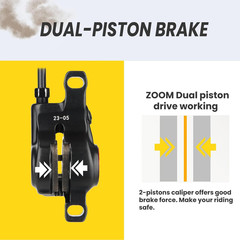 Zoom H875E Ebike Hydraulic Disc Brake Set with 2-PIN Sensor & Rotors