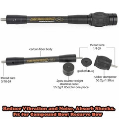 Archery Bow Stabilizer 6″ for Compound Bow, Carbon Fiber