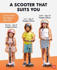 Big Fold | Three Wheel Scooter for Children Ages 5-10 Years | LED Wheels with…