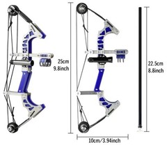 Mini Bow Kit Compact 9.8-Inch High-Power Stainless Steel Compound Bow