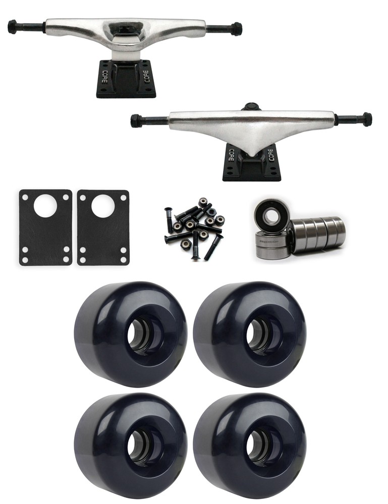 Core 7.0 Longboard Trucks Wheels Package 70mm x 46mm 83A 276C Blue Clear