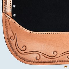 C-P815 Hilason Western Wool Felt Gel Horse Saddle Pad With Leather Border Black