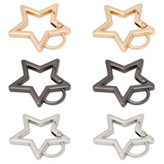 6Pcs Stars Carabiner, Zinc Alloy Star-Shaped Carabiner Keychain, Heavy Duty S…