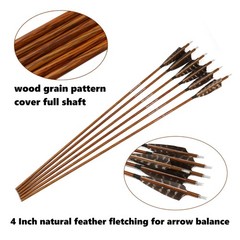 Archery Hunting Carbon Arrows, MS Carbon Fiber Arrow Spine 400 with Screw-in …