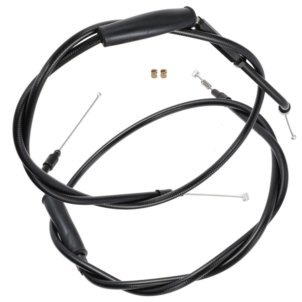37.4″ Black Vinyl Stainless Steel Braided Extended Throttle and Idle Cable Ki…