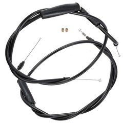 37.4″ Black Vinyl Stainless Steel Braided Extended Throttle and Idle Cable Ki…