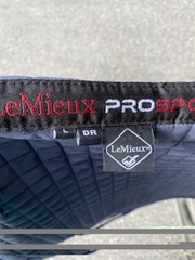 LeMieux ProSport Dressage Suede Quilted English Saddle Pad Navy Blue