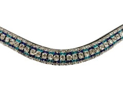 Genuine Leather Multi Five Row Crystal Browband–All Sizes & Color Available